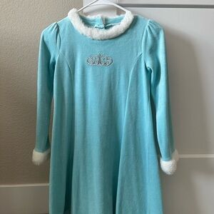 NWOT Gymboree Girls Princess Crown Dress – Size 10 – Blue Velour – Faux Fur Trim